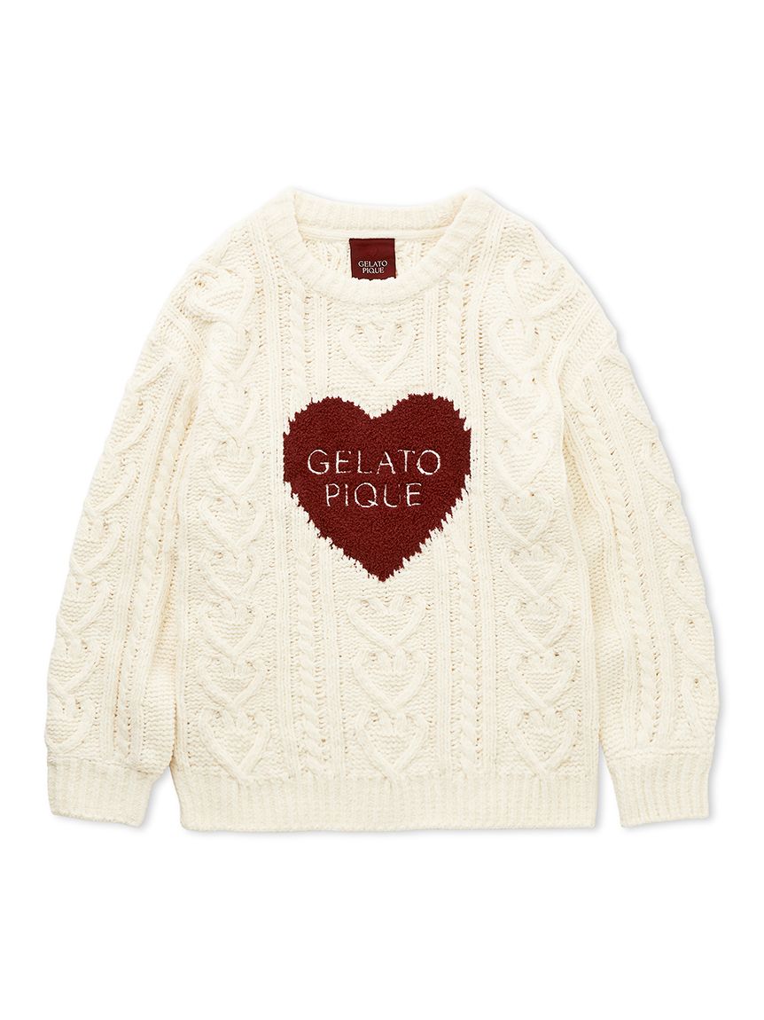Heart Aran Pullover Sweater