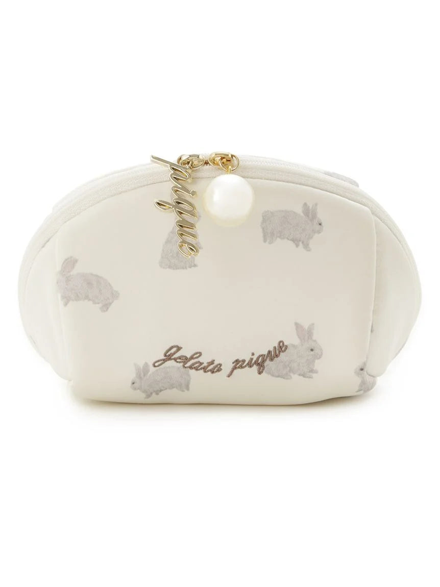 Cute Bunny Print Zipper Pouch