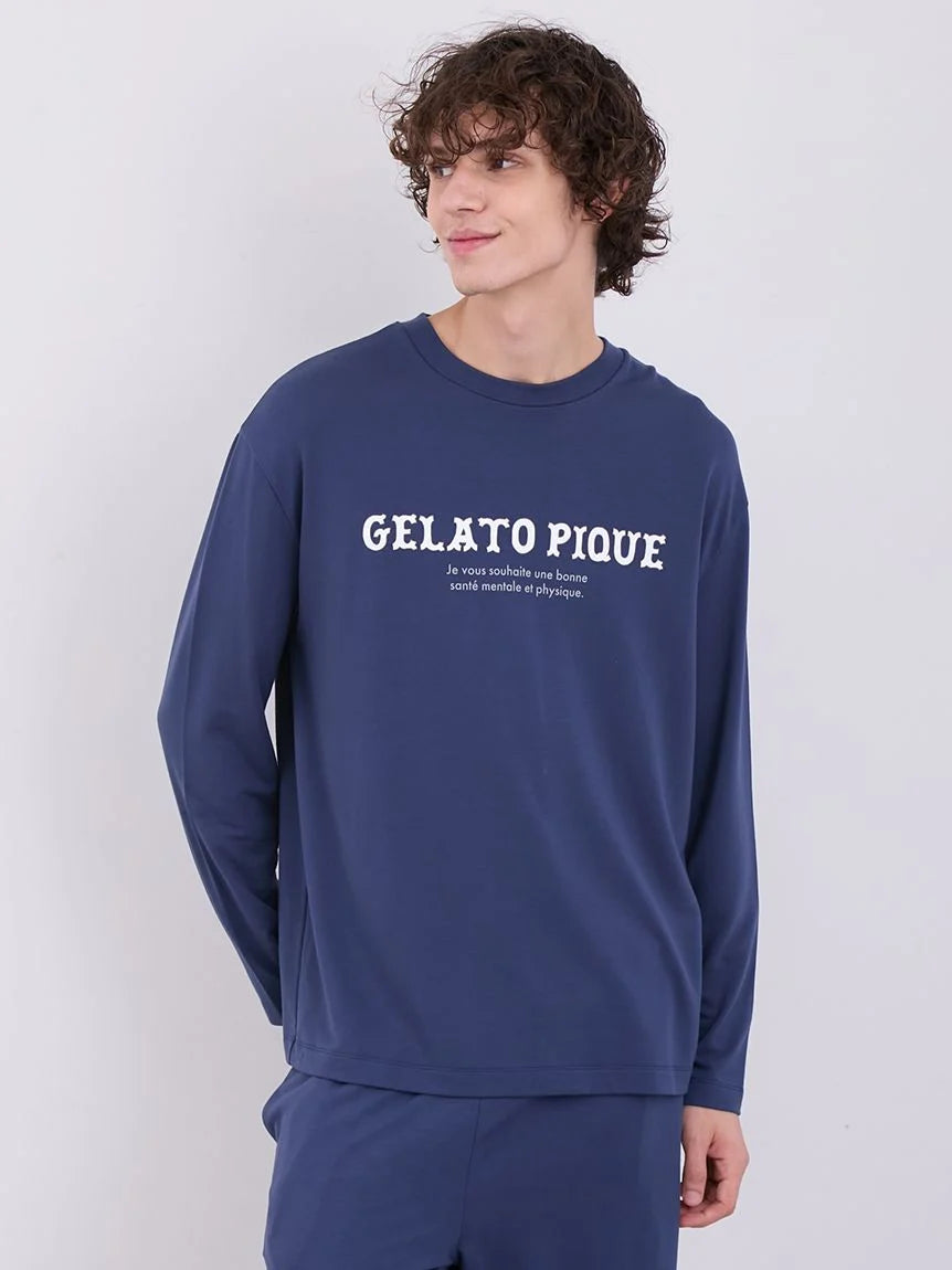 MEN'S Rayon Inlay Message Logo Long Sleeve T-shirt