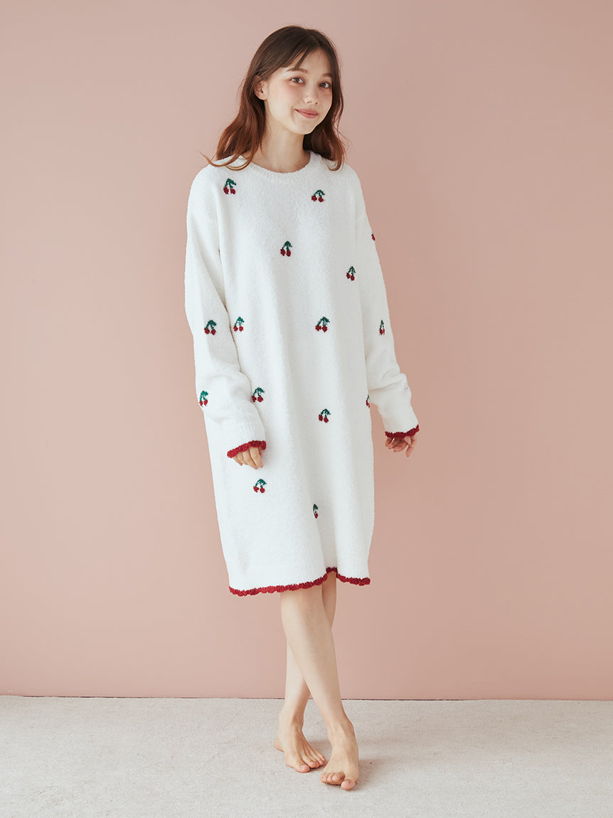 Cherry Pattern Jacquard Lounge Dress